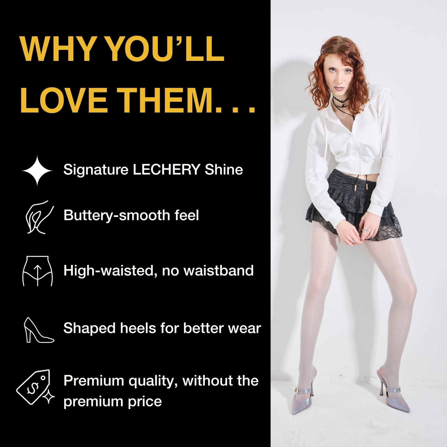 Lustrous Shiny Semi-Opaque Pantyhose