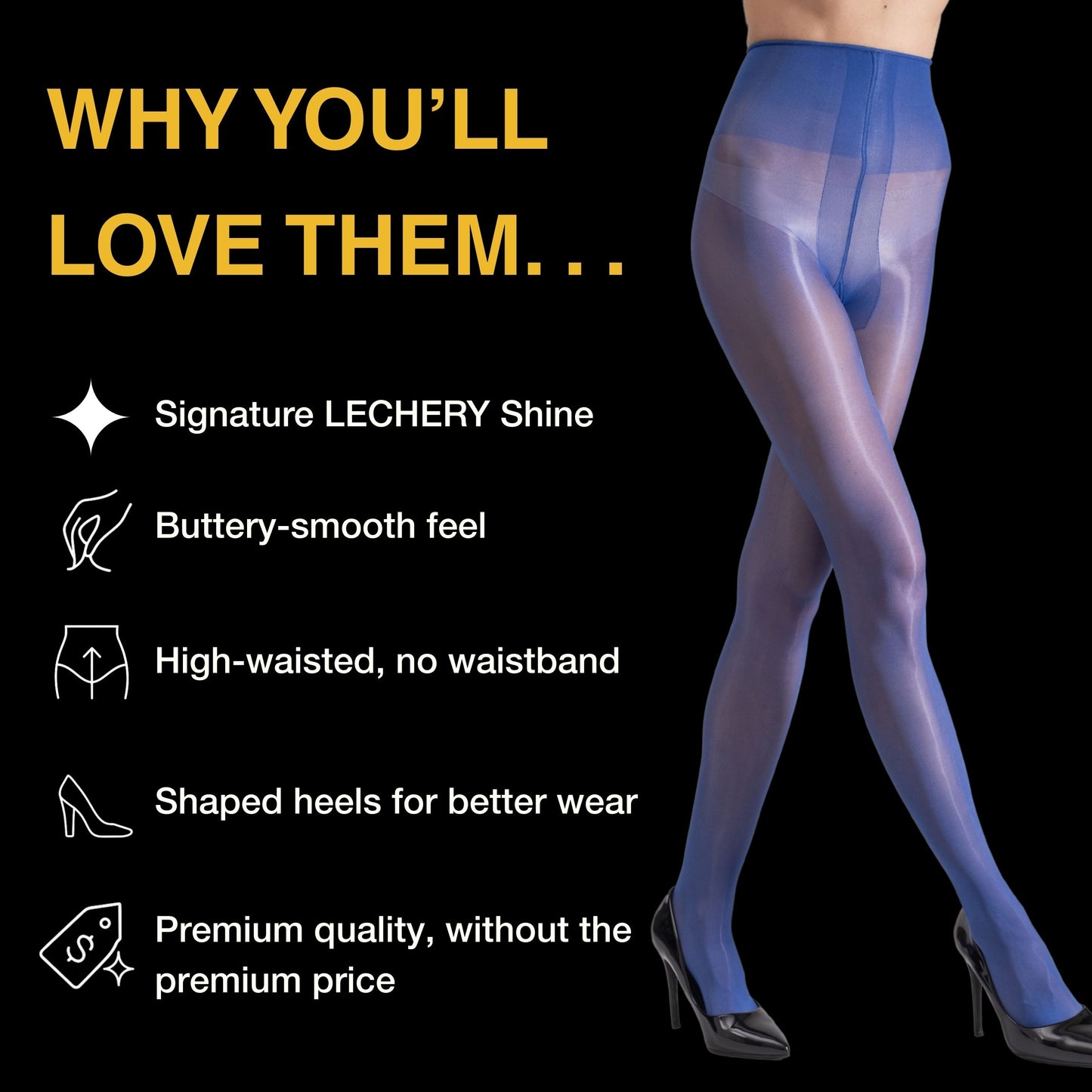 Lustrous Shiny Semi-Opaque Pantyhose