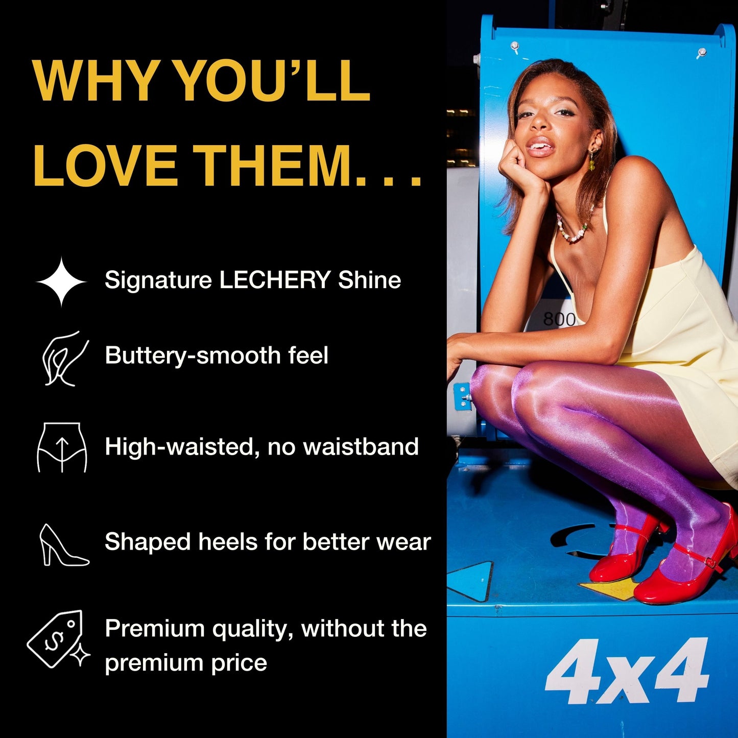 Lustrous Shiny Semi-Opaque Pantyhose