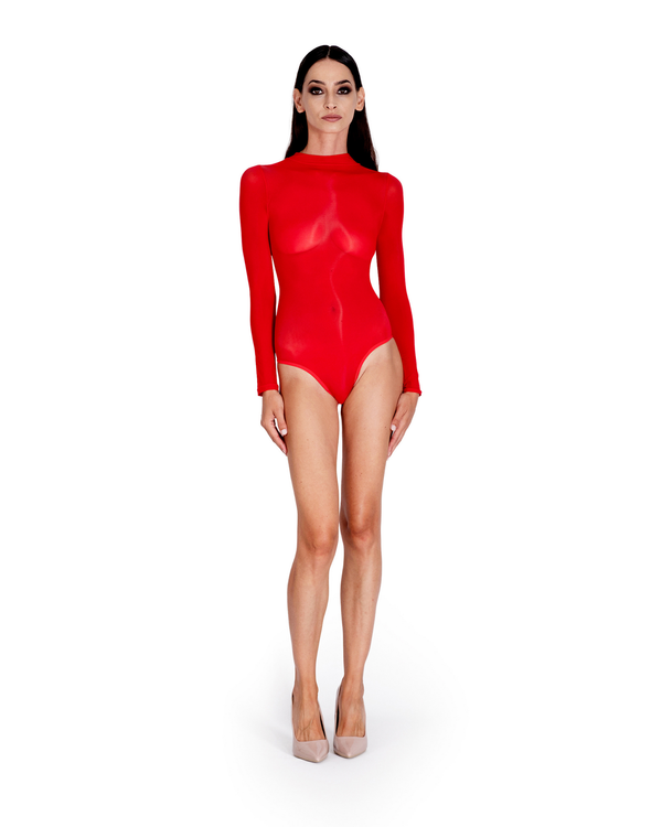 Lustrous Silky Sheer Bodysuit