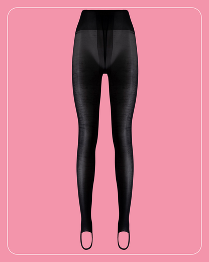 Lustrous Shiny Semi-Opaque Stirrup Tights