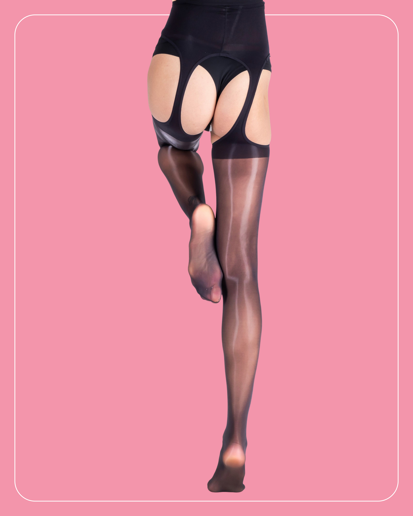 Lustrous Sheer Suspender Crotchless Tights
