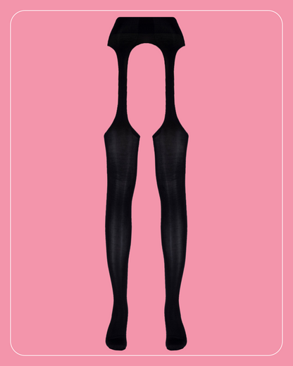 Lustrous Sheer Suspender Crotchless Tights