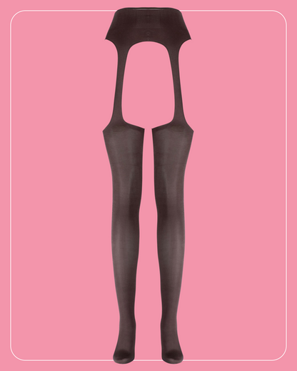 Lustrous Sheer Suspender Crotchless Tights