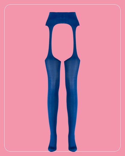 Lustrous Sheer Suspender Crotchless Tights