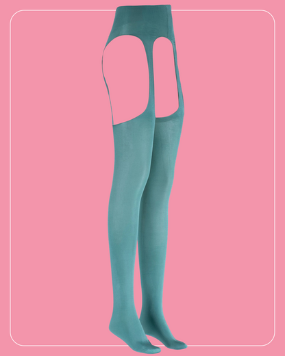 Lustrous Sheer Suspender Crotchless Tights