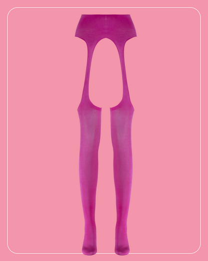 Lustrous Sheer Suspender Crotchless Tights