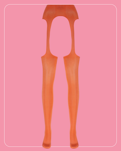 Lustrous Sheer Suspender Crotchless Tights