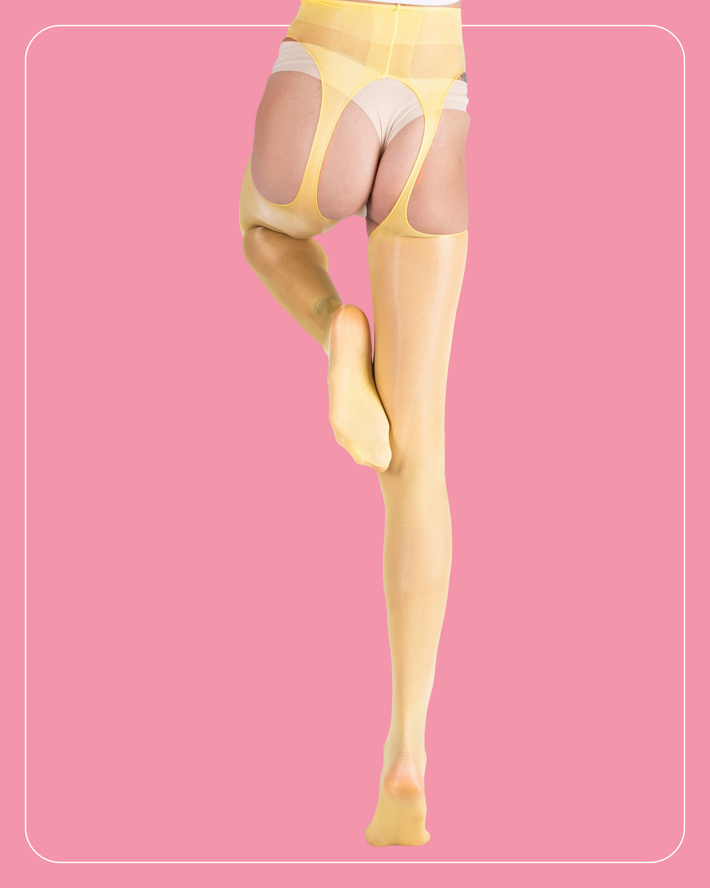 Lustrous Sheer Suspender Crotchless Tights