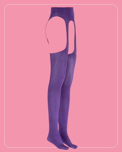Lustrous Sheer Suspender Crotchless Tights