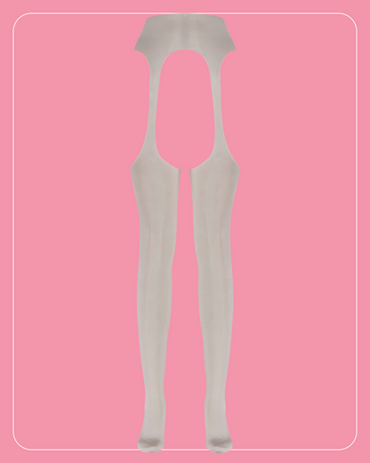 Lustrous Sheer Suspender Crotchless Tights