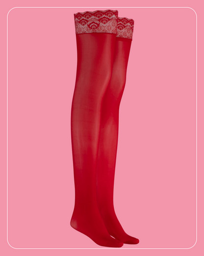 Lustrous Shiny Sheer Thigh-Highs