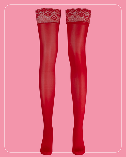 Lustrous Shiny Sheer Thigh-Highs