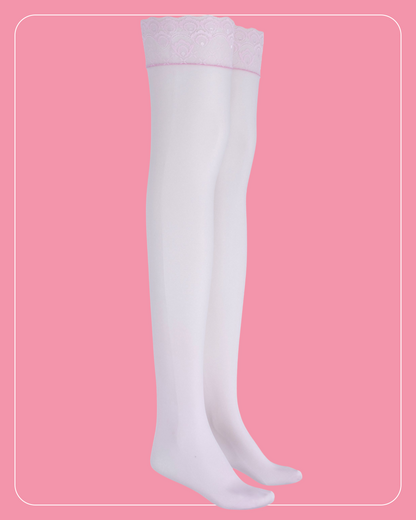 Lustrous Shiny Sheer Thigh-Highs