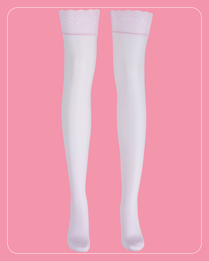 Lustrous Shiny Sheer Thigh-Highs