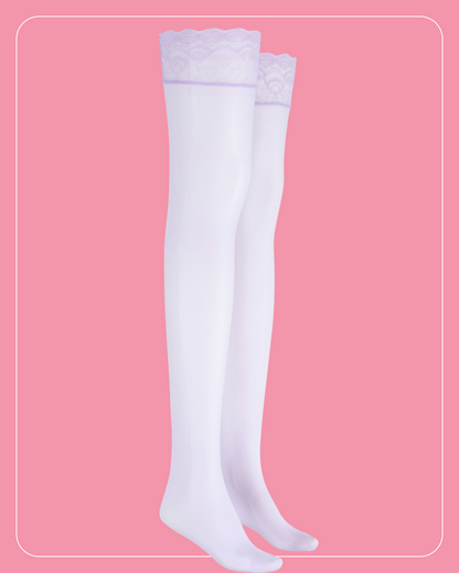 Lustrous Shiny Sheer Thigh-Highs