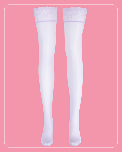 Lustrous Shiny Sheer Thigh-Highs
