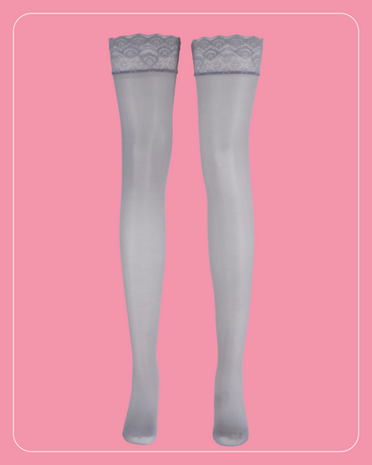 Lustrous Shiny Sheer Thigh-Highs