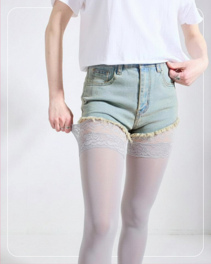 Lustrous Shiny Sheer Thigh-Highs