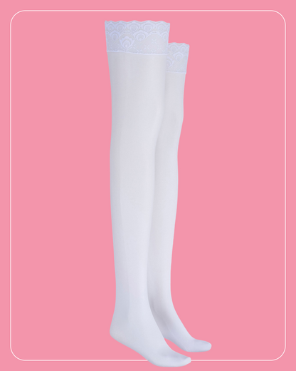 Lustrous Shiny Sheer Thigh-Highs