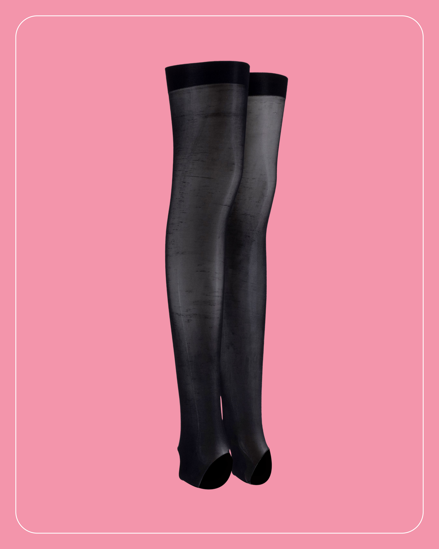 Lustrous Shiny Sheer Stirrup Thigh-Highs