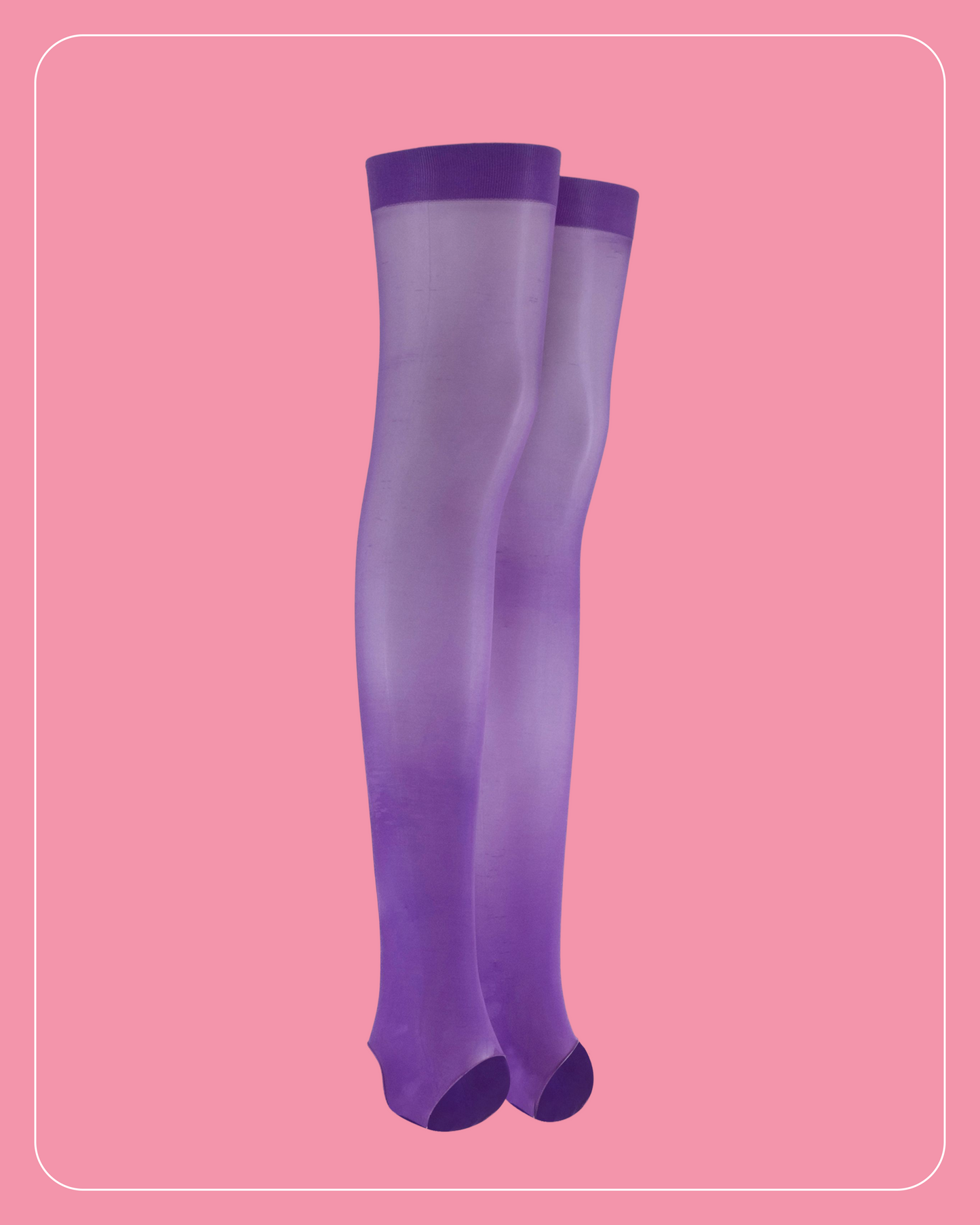 Lustrous Shiny Sheer Stirrup Thigh-Highs