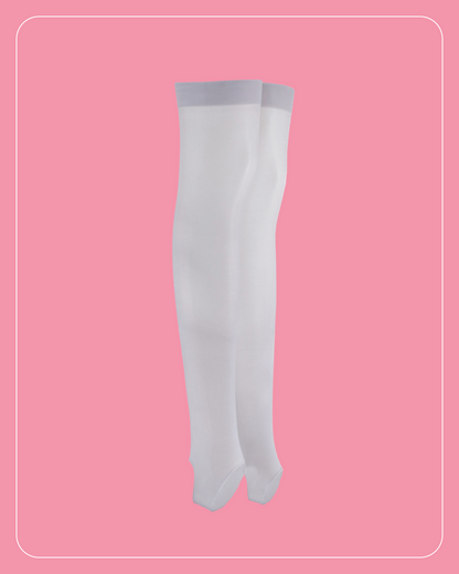 Lustrous Shiny Sheer Stirrup Thigh-Highs