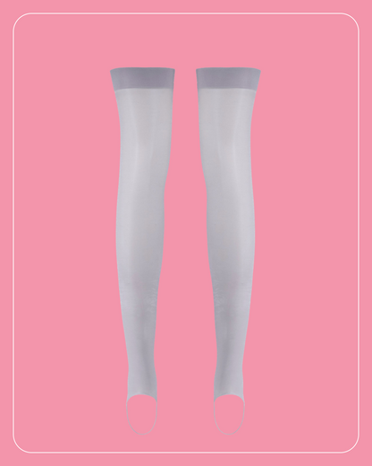 Lustrous Shiny Sheer Stirrup Thigh-Highs