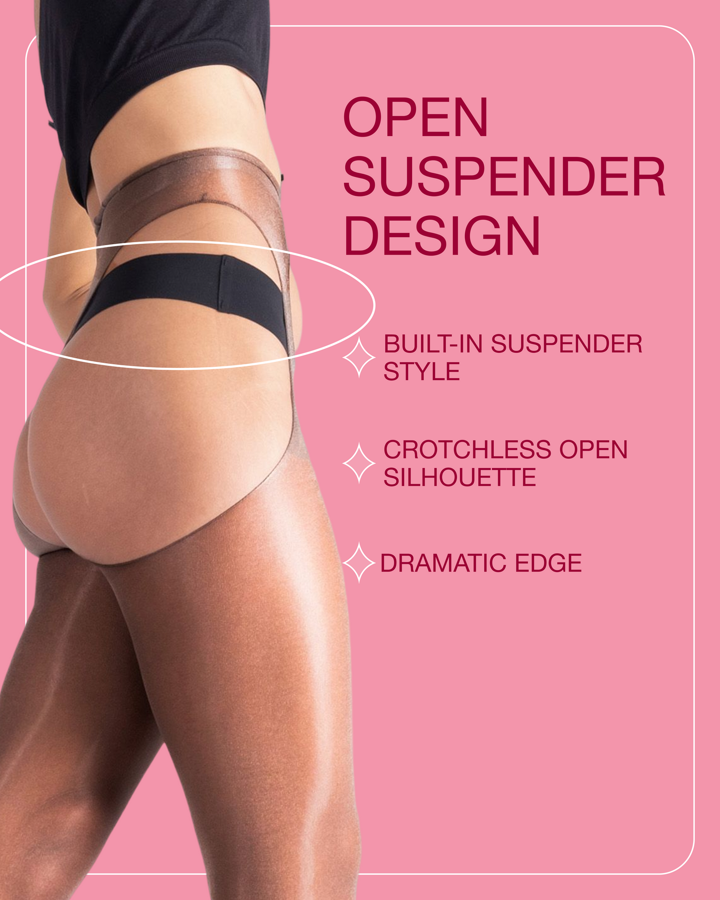 Lustrous Sheer Suspender Crotchless Tights