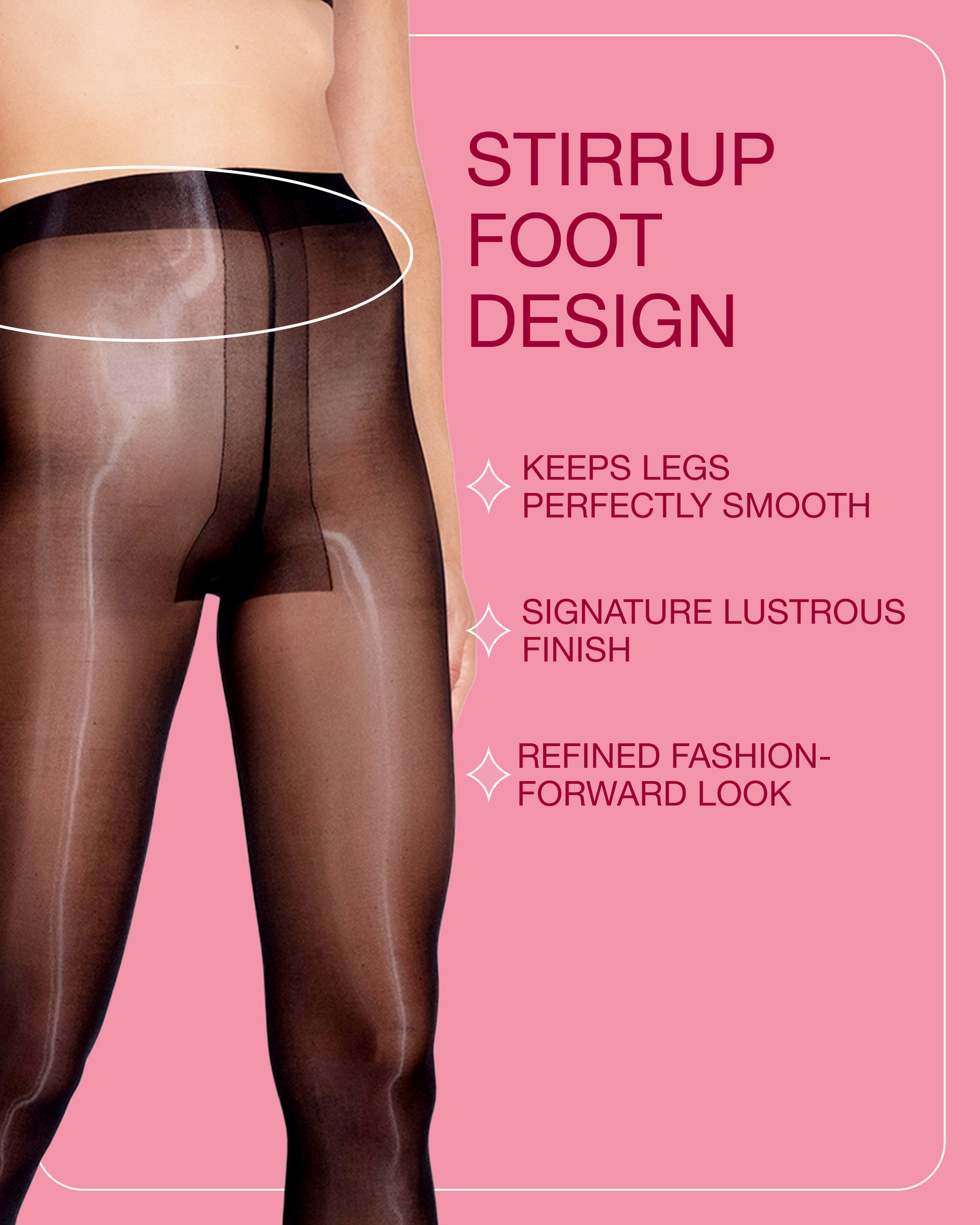 Lustrous Shiny Semi-Opaque Stirrup Tights