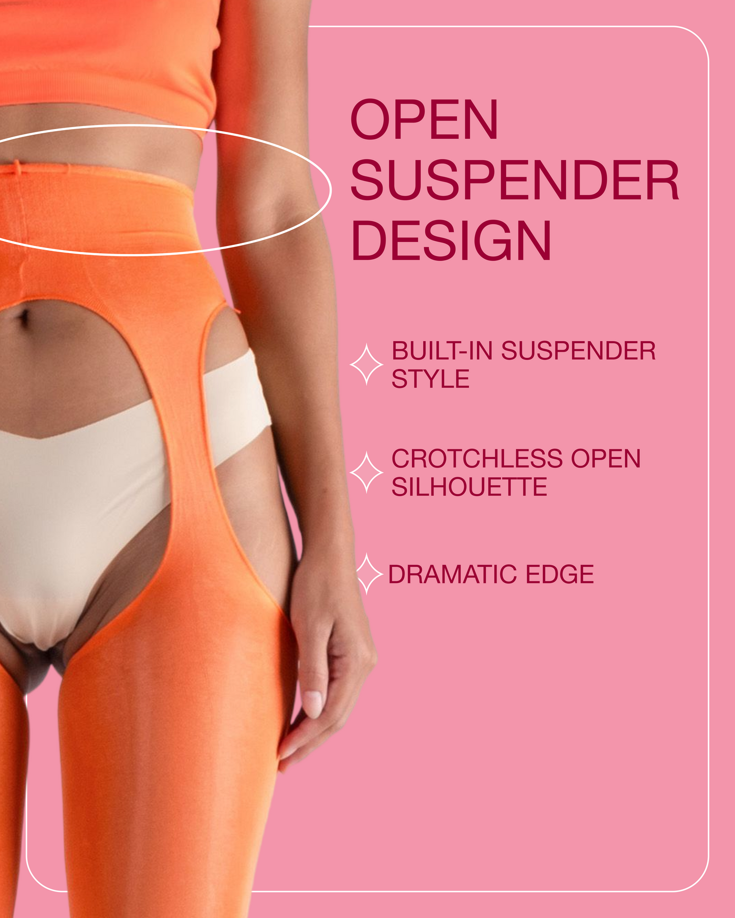 Lustrous Sheer Suspender Crotchless Tights