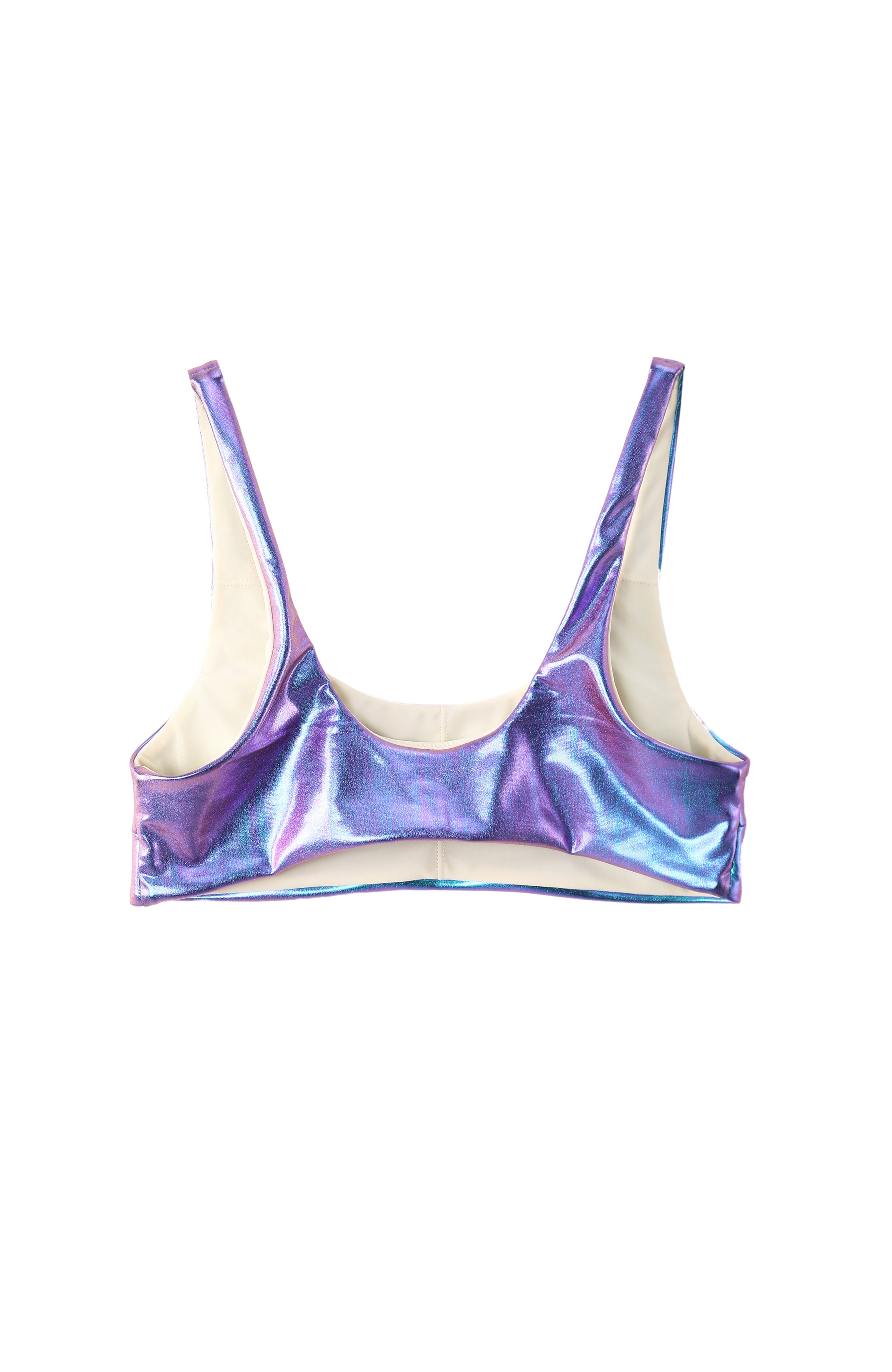 LECHERY® LUSTROUS SCOOP NECK BIKINI TOP • HOLOGRAPHIC MIDNIGHT
