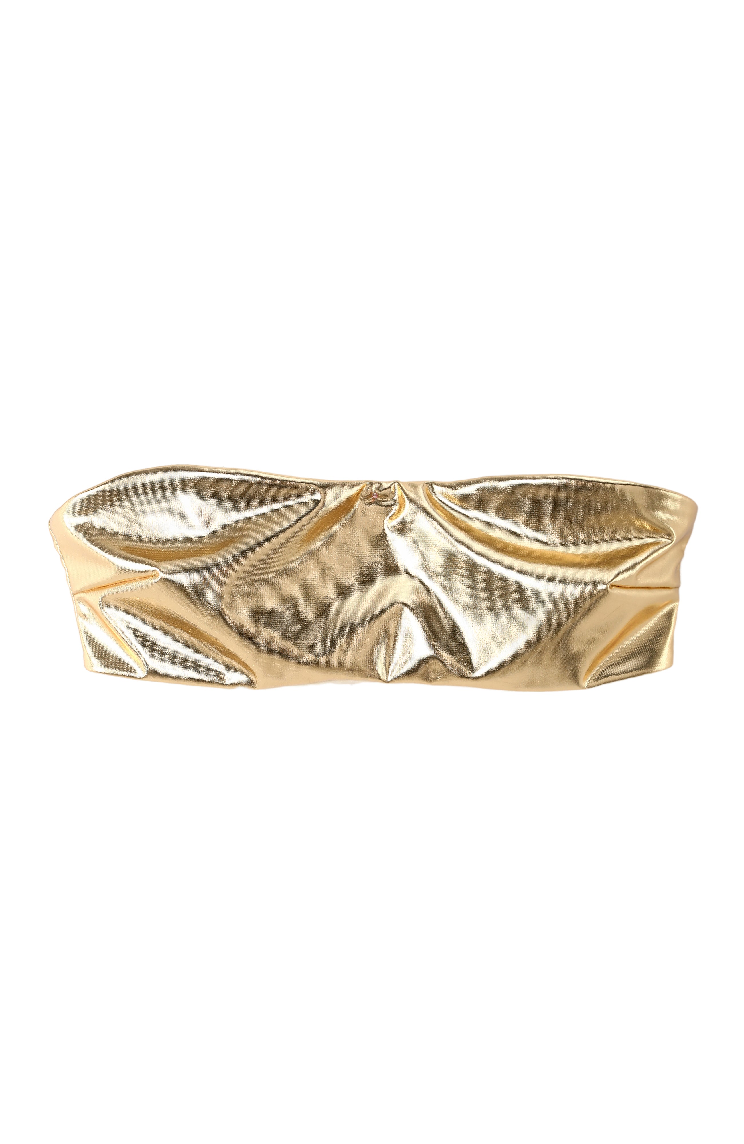 LECHERY® LUSTROUS BANDEAU BIKINI TOP • METALLIC GOLD