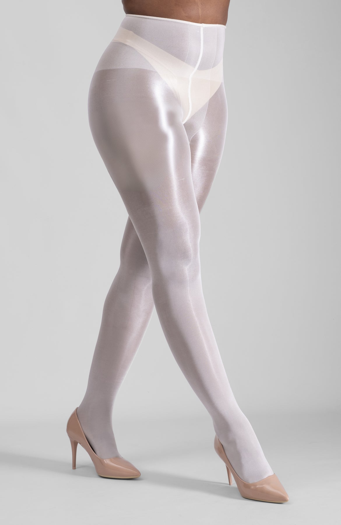 LECHERY LUSTROUS SILKY SHINY 40 DENIER PANTYHOSE WHITE