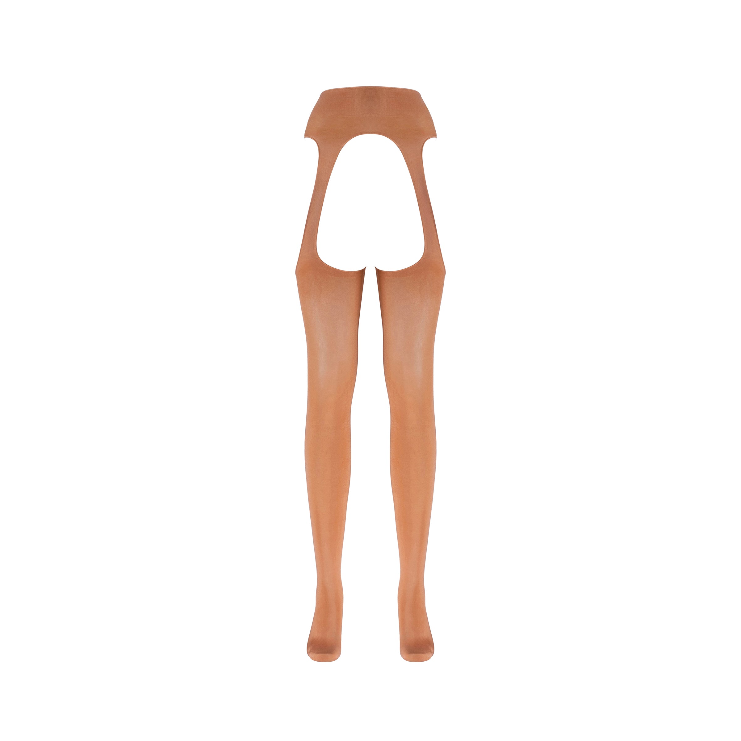 Tan tights on a white background