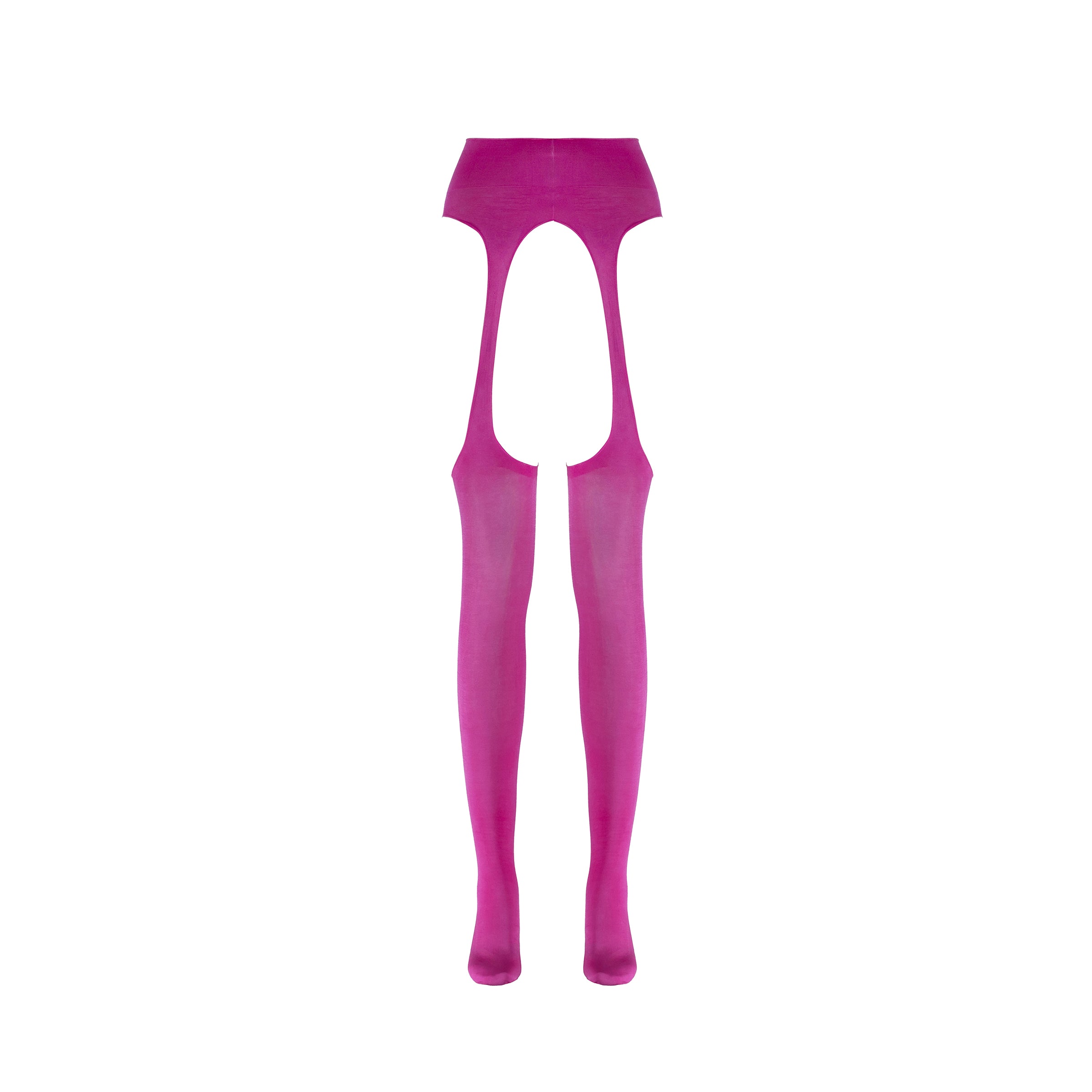 Pink fishnet stockings on a white background