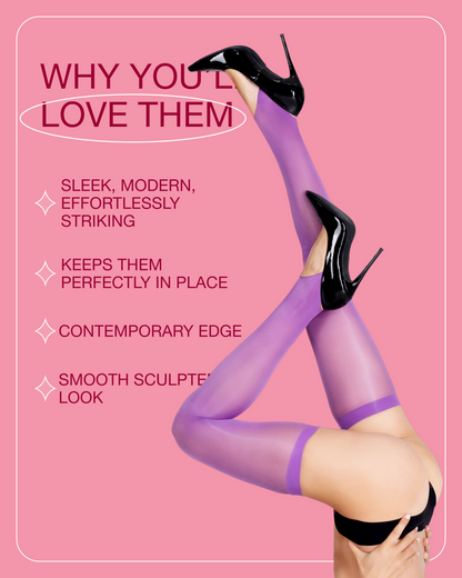 Lustrous Shiny Sheer Stirrup Thigh-Highs