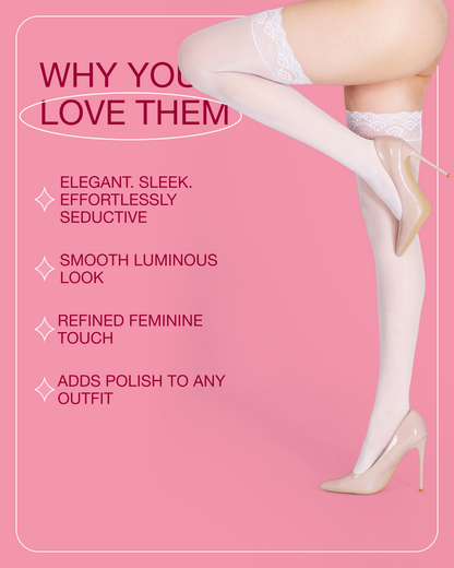 Lustrous Shiny Sheer Thigh-Highs