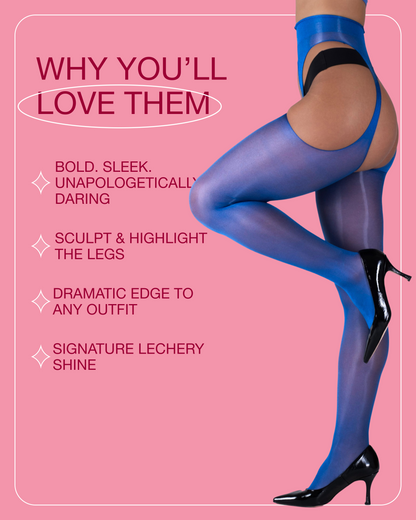 Lustrous Sheer Suspender Crotchless Tights