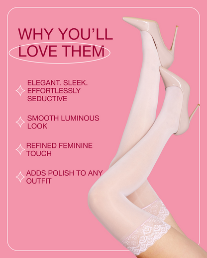 Lustrous Shiny Sheer Thigh-Highs