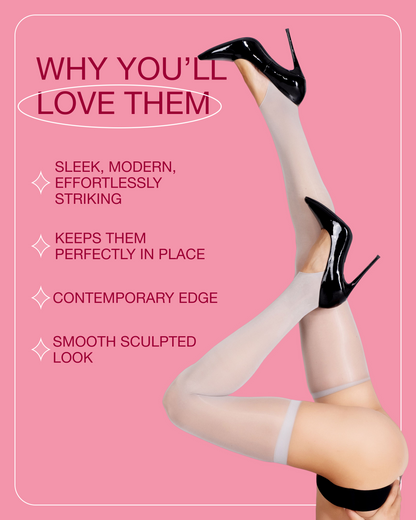 Lustrous Shiny Sheer Stirrup Thigh-Highs