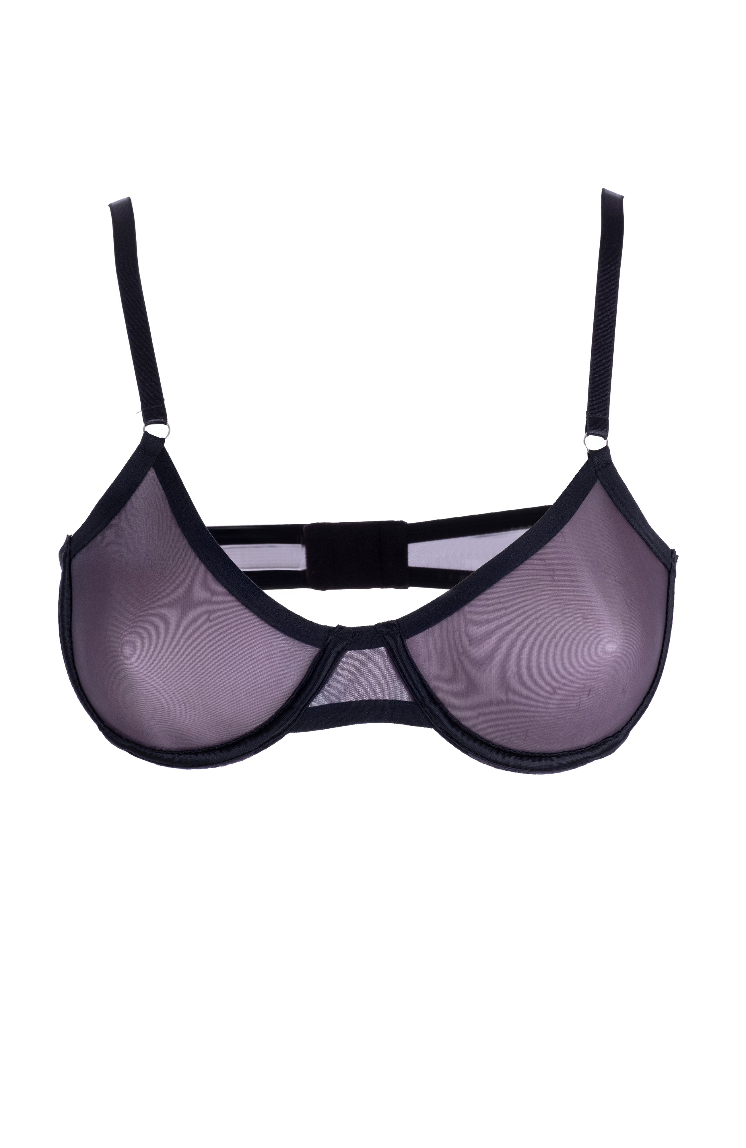 Lustrous Sheer Plunge Underwire Bra
