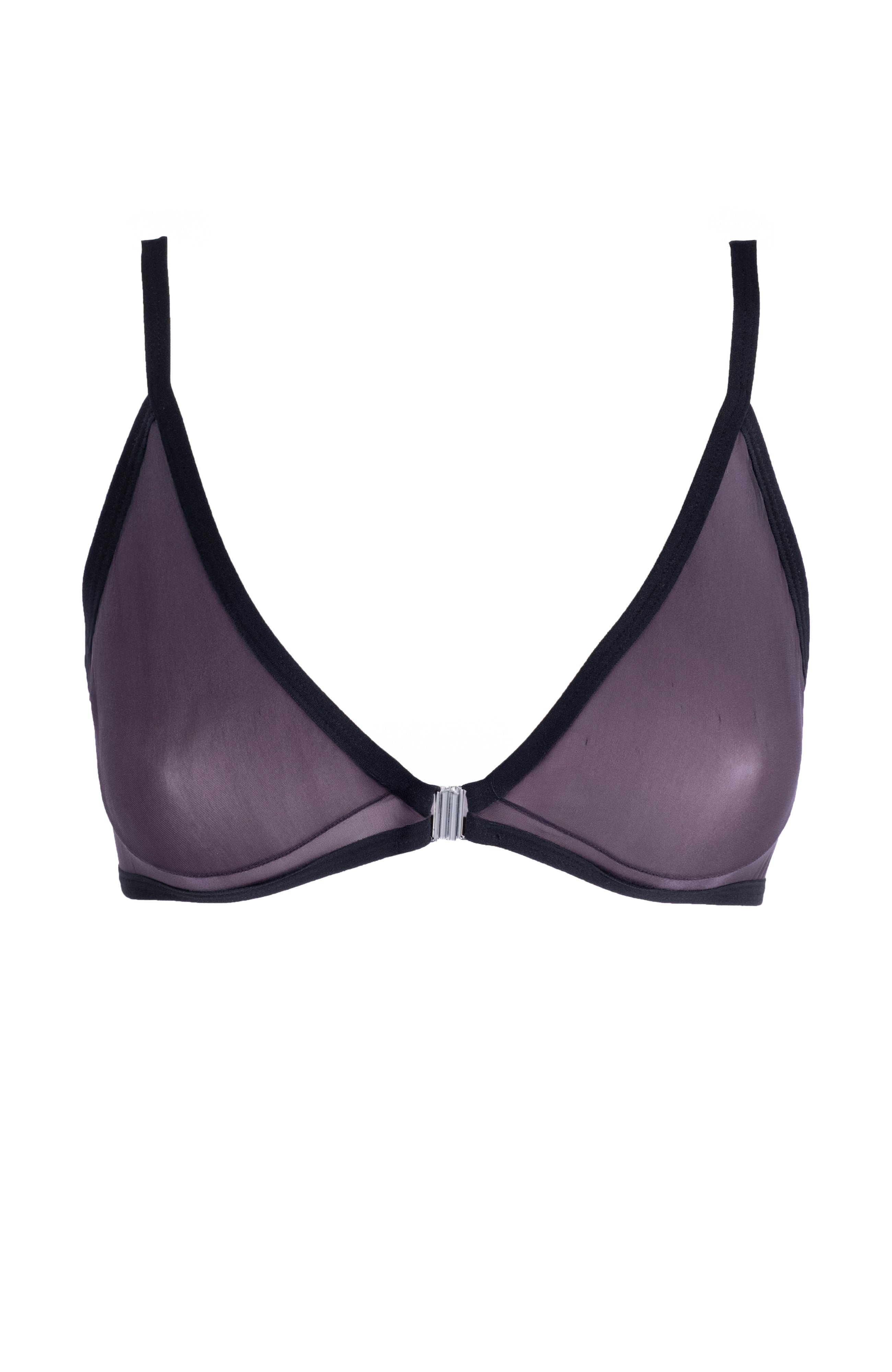 Lustrous Sheer Front Closure Triangle Bra