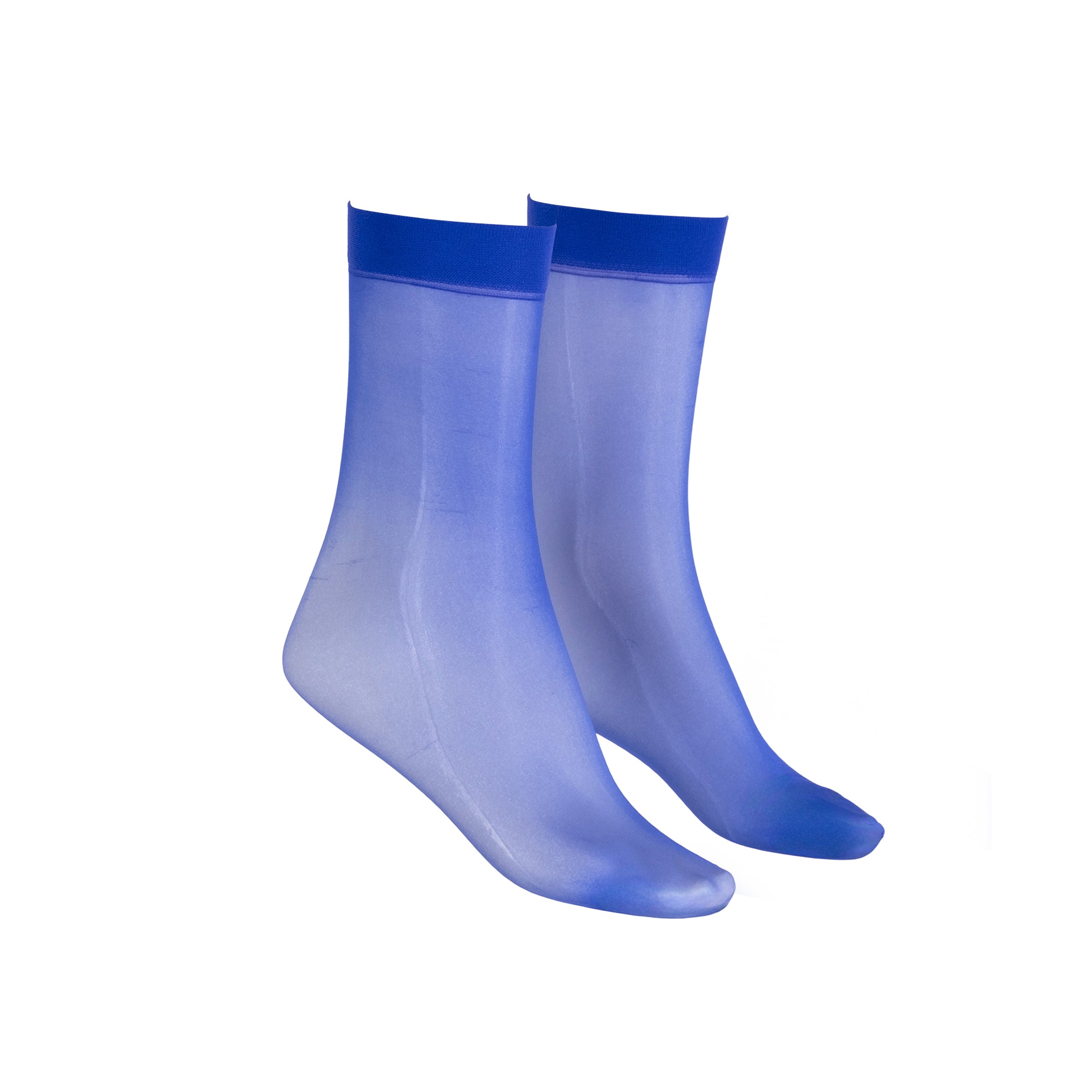 LECHERY® LUSTROUS SILKY SHINY SHEER DRESS SOCKS (2 PAIRS) • BLUE