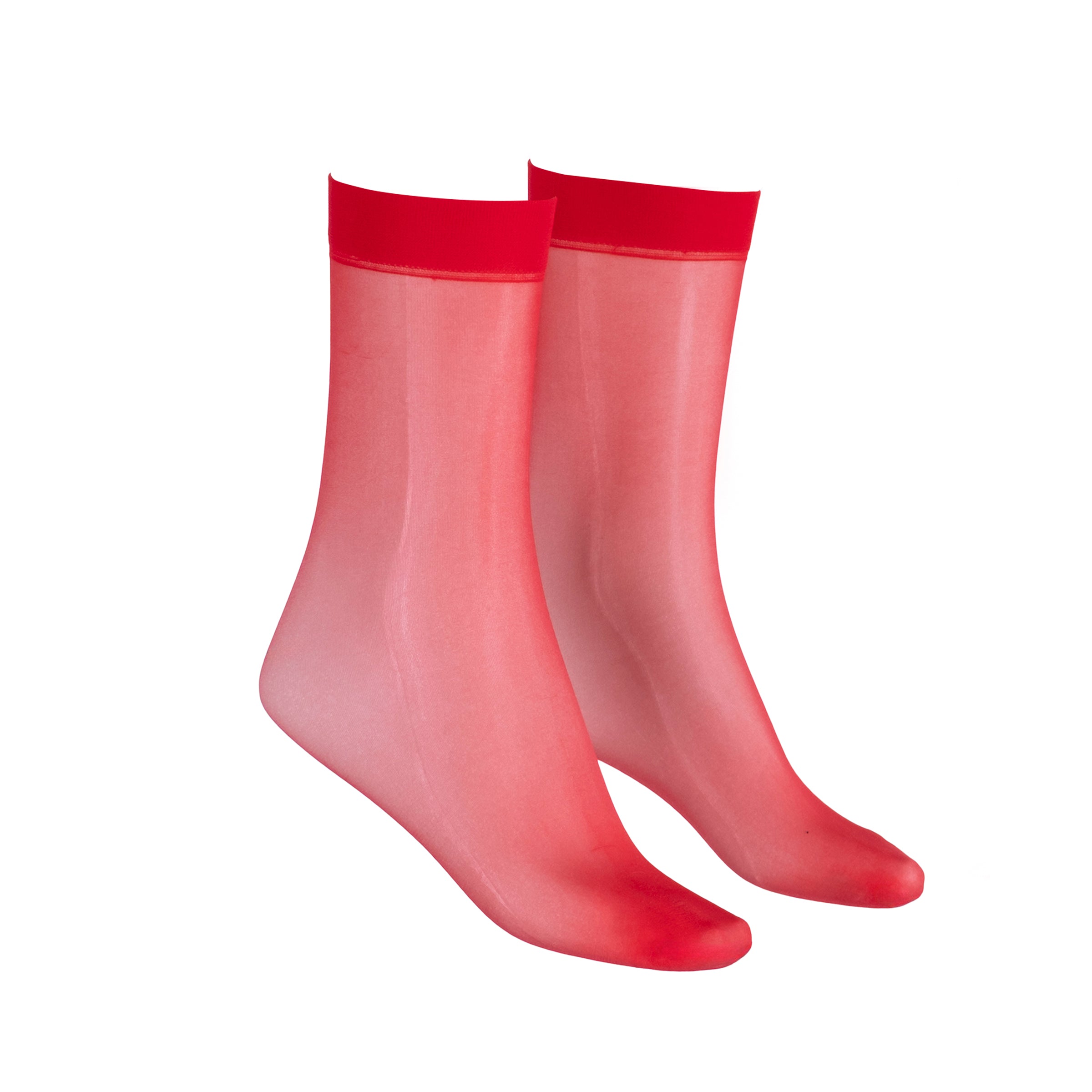 LECHERY® LUSTROUS SILKY SHINY SHEER DRESS SOCKS (2 PAIRS) • RED