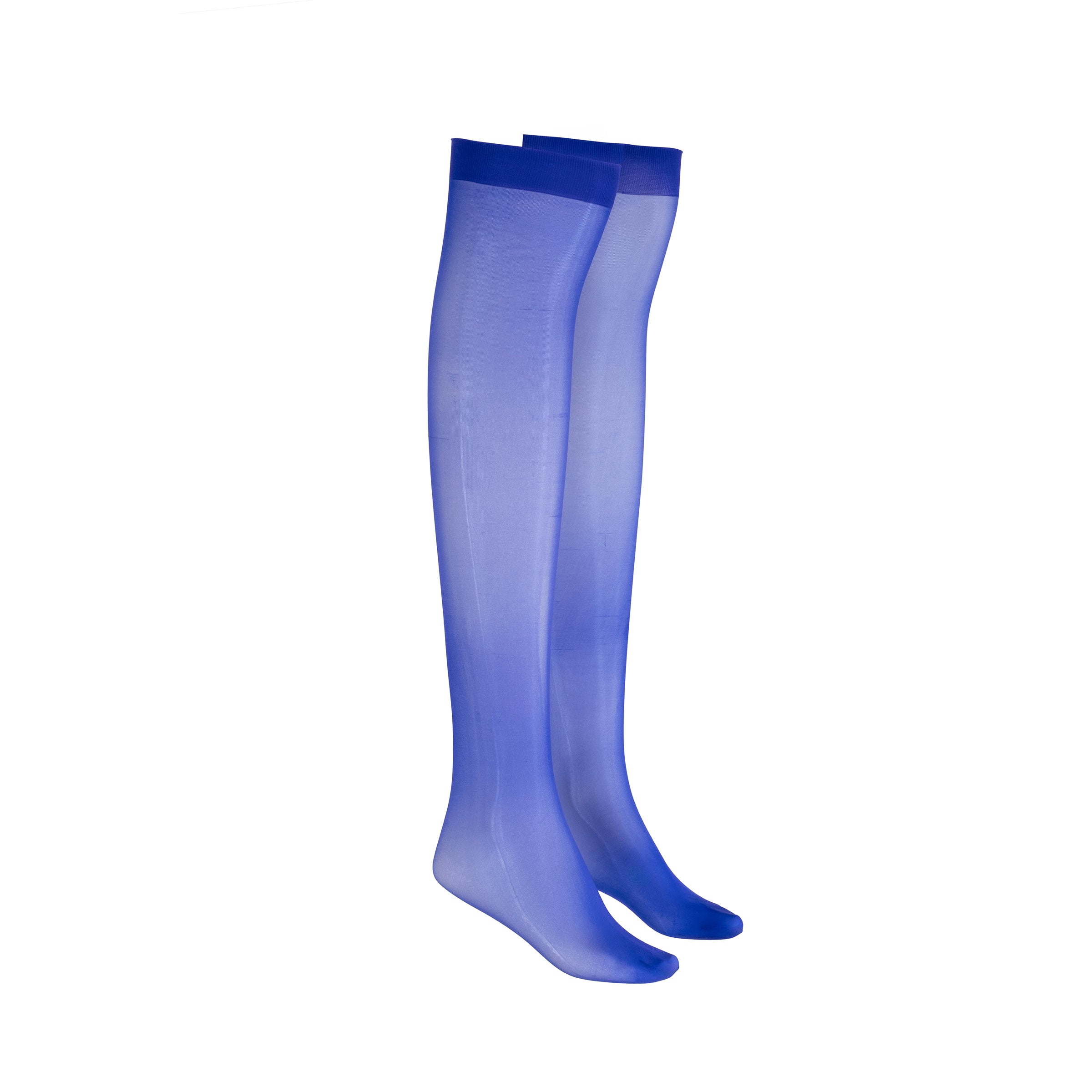 LECHERY® LUSTROUS SILKY SHINY SHEER DRESS KNEE-HIGHS (2 PAIRS) • BLUE