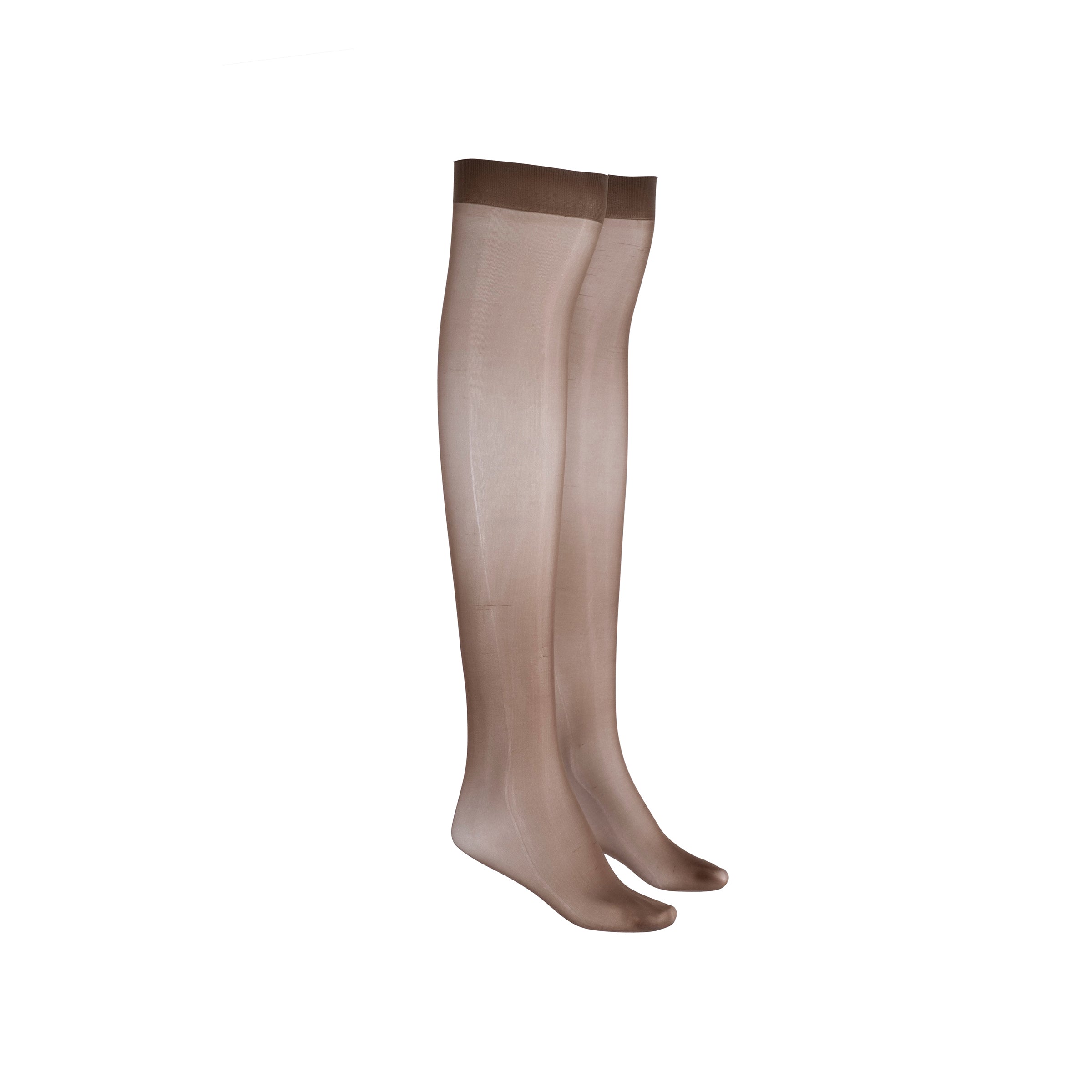 LECHERY® LUSTROUS SILKY SHINY SHEER DRESS KNEE-HIGHS (2 PAIRS) • COCOA