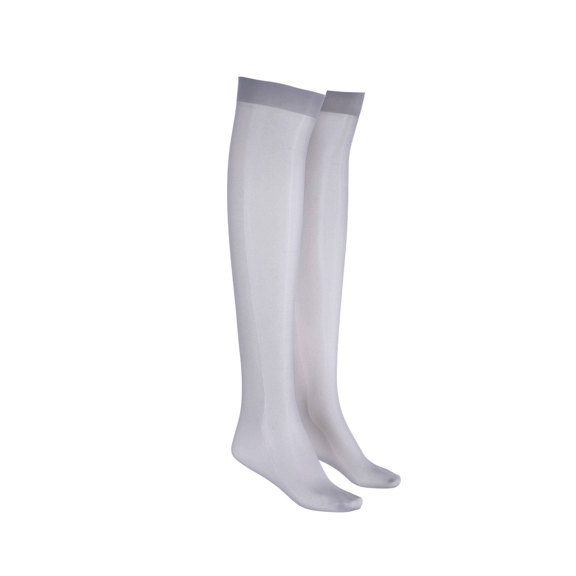 LECHERY® LUSTROUS SILKY SHINY SHEER DRESS KNEE-HIGHS (2 PAIRS) • GREY
