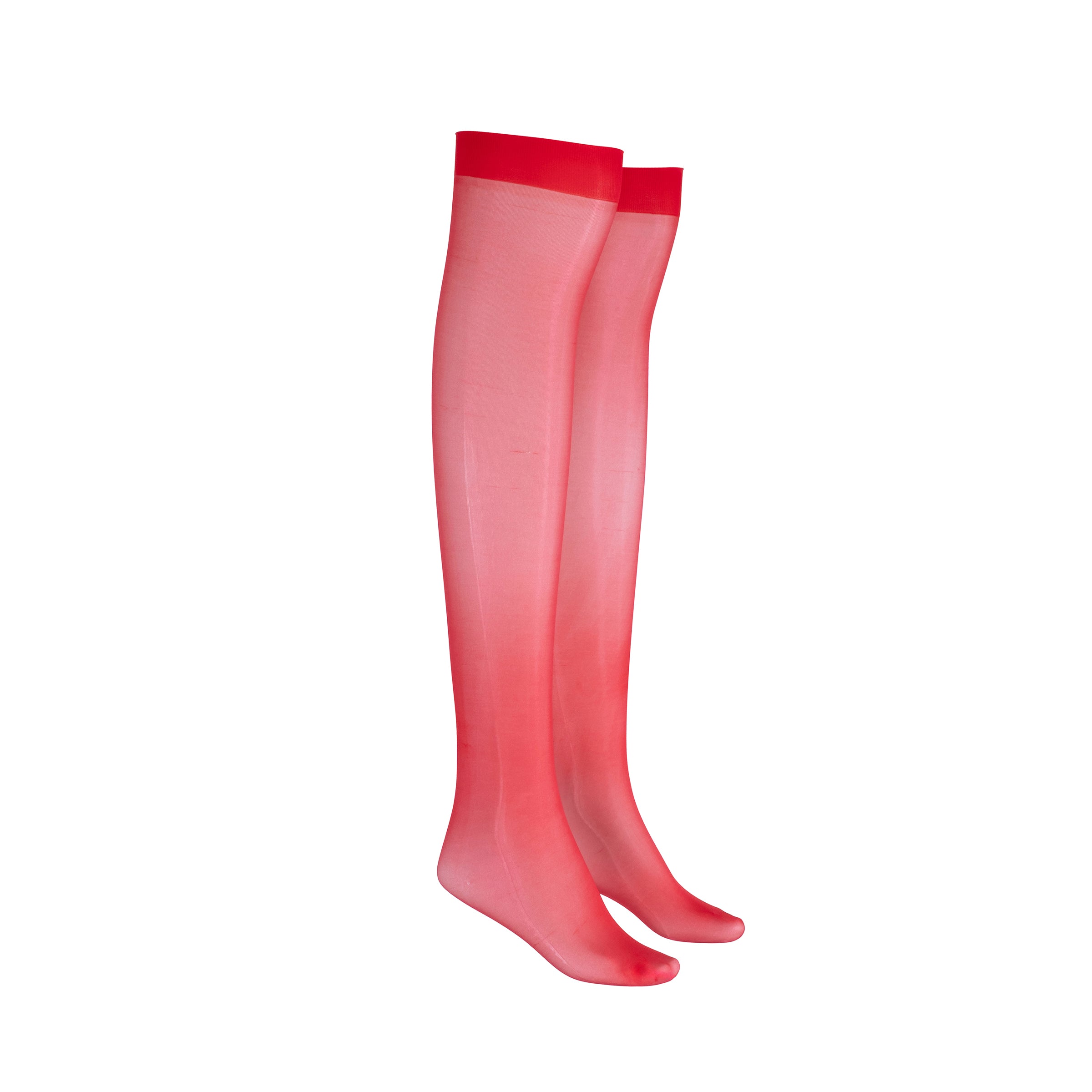 LECHERY® LUSTROUS SILKY SHINY SHEER DRESS KNEE-HIGHS (2 PAIRS) • RED