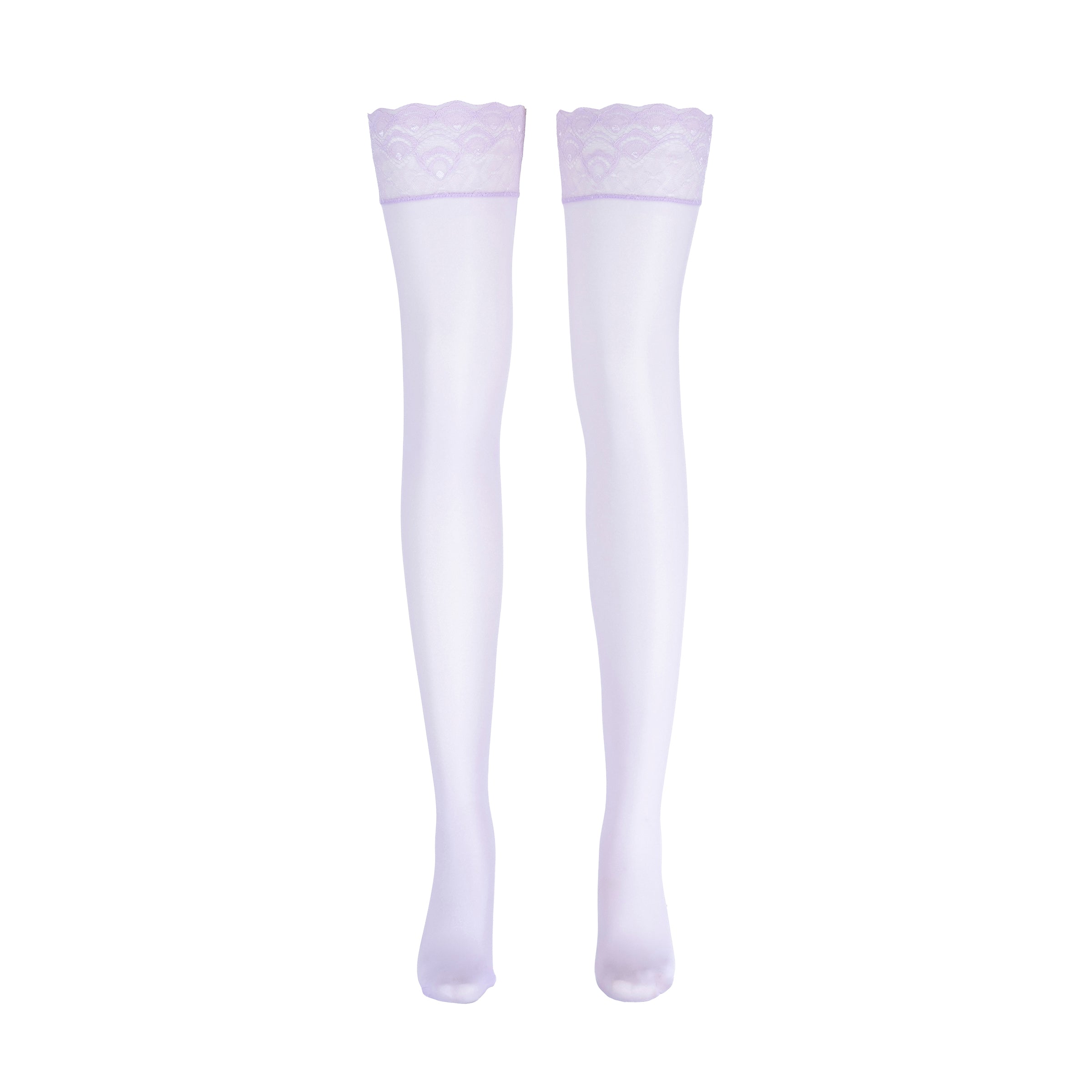 LECHERY® LUSTROUS SILKY SHINY THIGH HIGHS • PURPLE